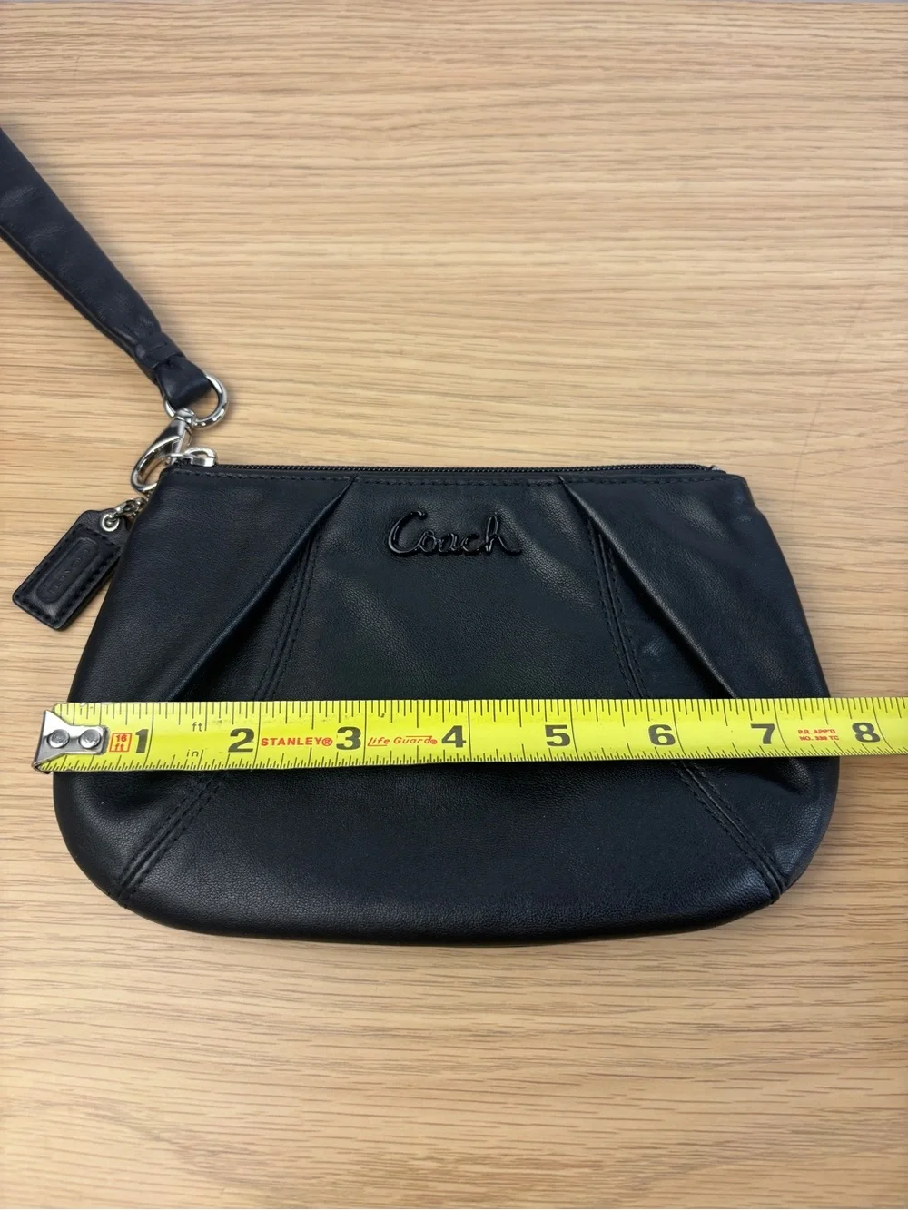 Y2K Coach Black Leather Wristlet‎ Clutch